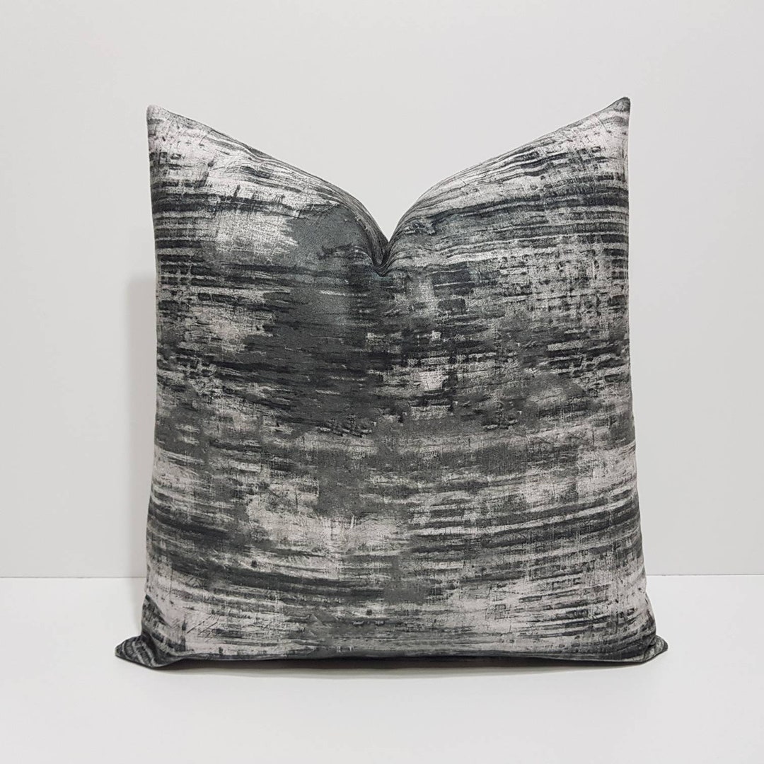 Gray Pillow Cover, Dark Gray Pillow Cover, Decorative Gray Cushion