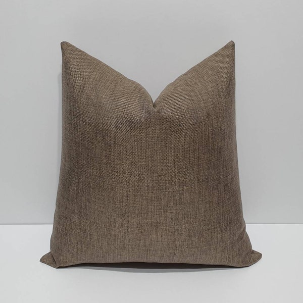 Linen light brown pillow cover, cushion case, brown sofa throw pillow cover, linen lumbar cushion, solid bed pillow case, Leinen kissenbezug