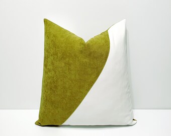 Capa de almofada decorativa verde-oliva e branca, capas de almofada de design para sofá, capa de almofada moderna estilo europeu para sofá