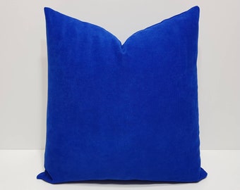 royal blue pillow cover, blue cushion covers, solid royal blue throw pillow case, farmhouse cushions, big size sofa pillow cover