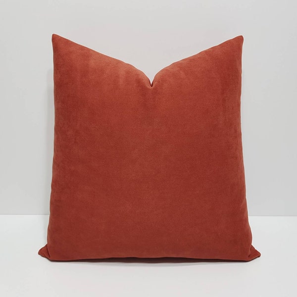 terracotta pillow cover, terracotta cushion cover, brick color pillow covers, throw pillow case, solid decorative pillows, farmhouse pillows