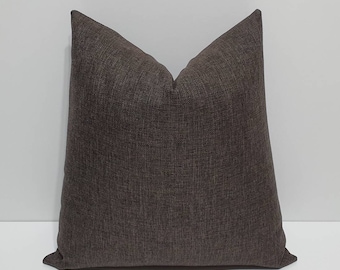 Linen dark brown pillow cover,  pillow cover, brown cushion case, linen lumbar pillow, sofa throw cushion case, linen farmhouse pillow cover