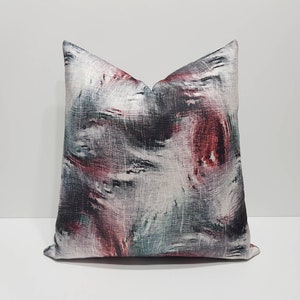 pink geometric pillow cover, pink and gray pillow cover, pink cushion cases, pink color block pillows, luxury velvet throw pillow cover