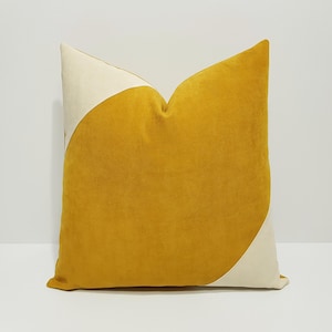 mustard yellow pillow cover, yellow and cream pillow case, mustard cushion cover, mustard yellow throw pillow, decorative sofa pillow case