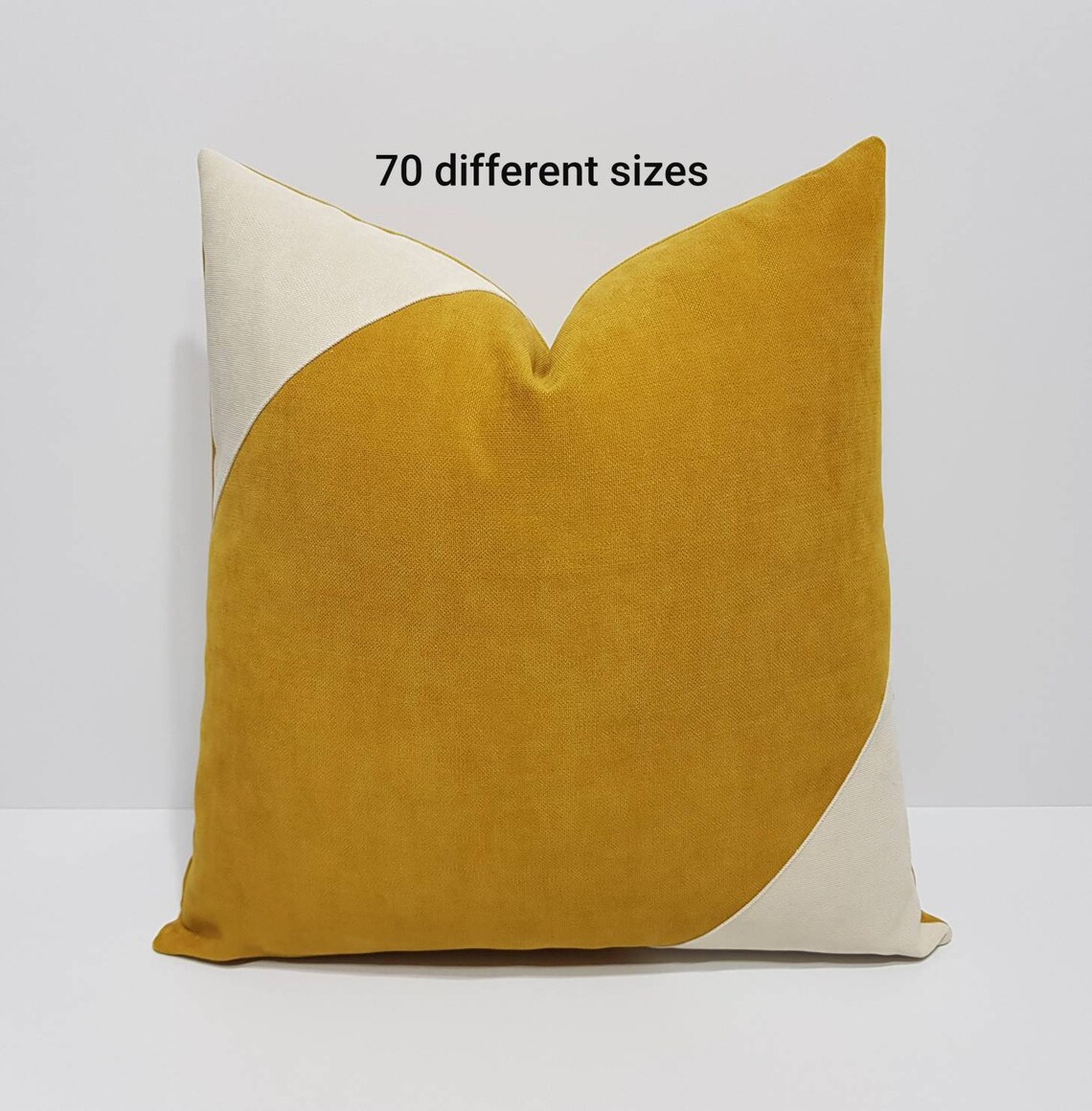 Mustard Yellow Pillow Cover Yellow and Cream Pillow Case Etsy