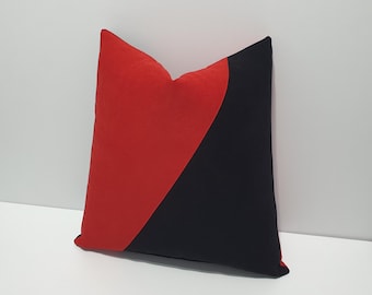 black and red pillow cover, couch throw pillow cases, decorative sofa cushion case, different size options