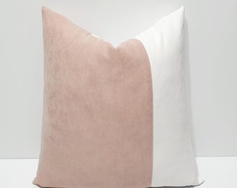 powder pink pillow cover, powder pink and white, designer throw pillow cover, sofa lumbar cushion cases, baby room decor, couch pillow cover