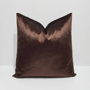 dark brown velvet pillow cover, brown cushion cover, luxury velvet pillow cases, modern velvet throw pillows, brown sofa velvet pillow cover
