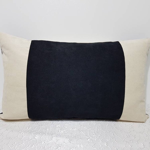 Black Lumbar Pillow Etsy