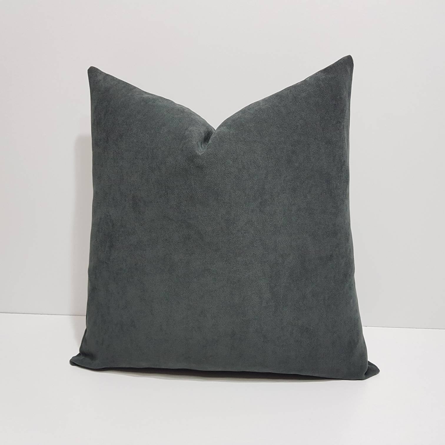 Dark Gray Pillow Cover Solid Gray Throw Pillows Dark Gray Etsy UK