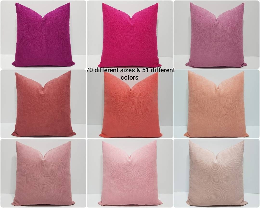 Pink Pillow Covers, Solid Pink Bed Pillow Cover, Hot Pink Throw Lumbar