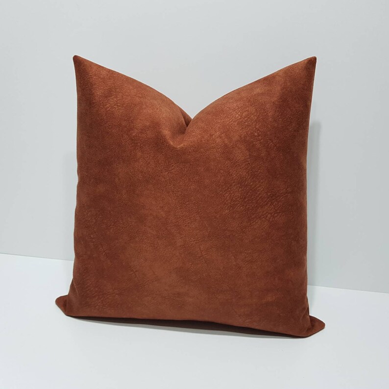 Rust pillow cover rust color cushion modern throw pillow Etsy