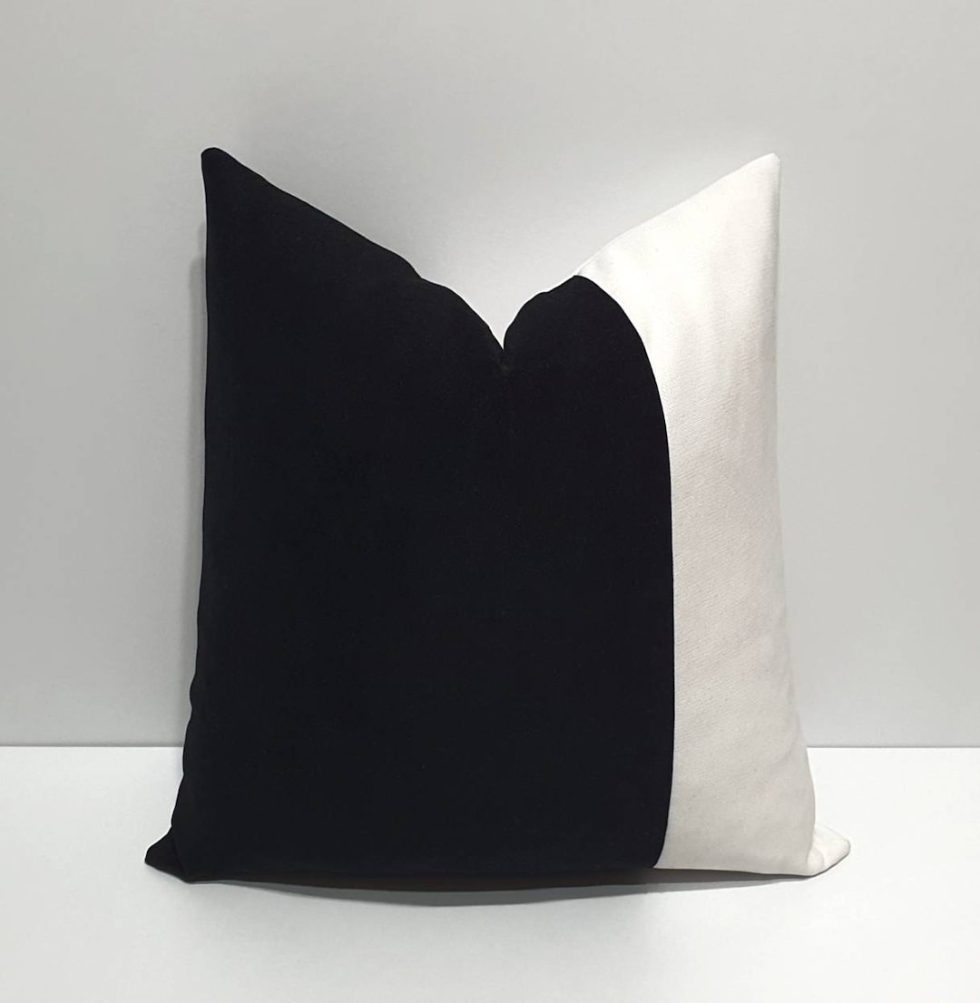 Black White Pillow Cover, Black and White Cushion Cover, White Throw