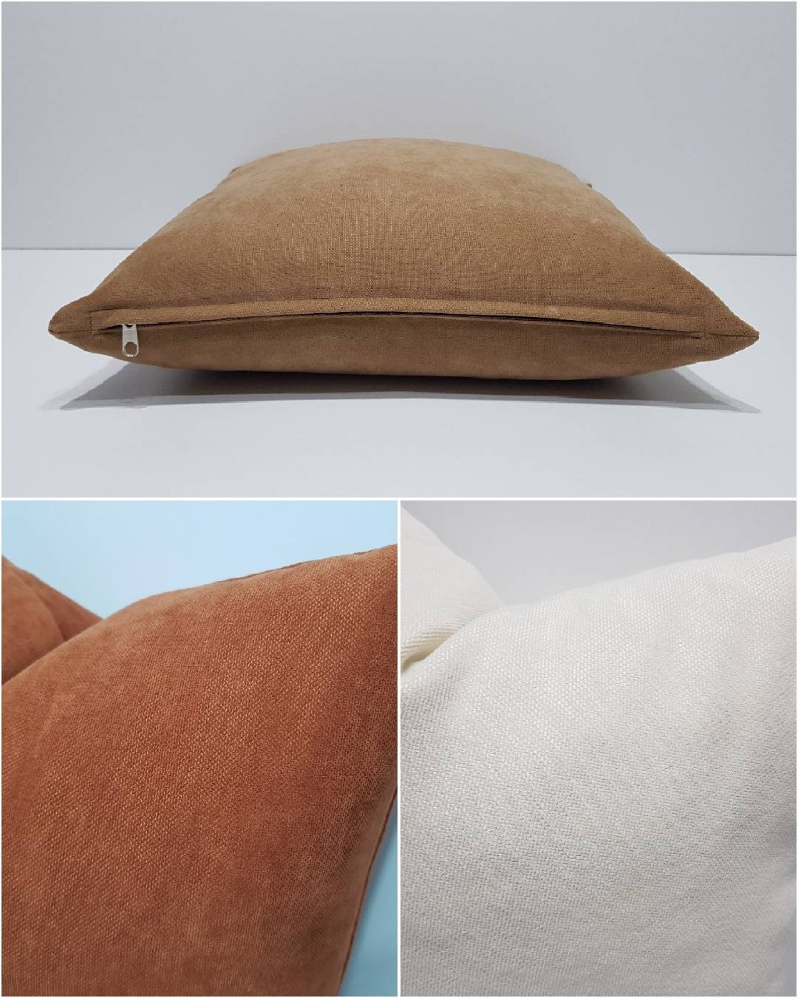 Large Pillow Covers Sofa Cushion Cover Brown Farmhouse Couch Etsy