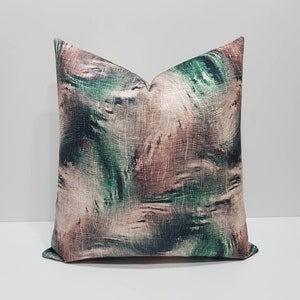 emerald green pillow cover, green and cream cushion cases, geometric green throw pillow cover, modern velvet sofa pillow cases