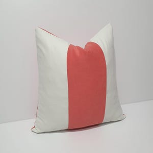 korall rosa dekorativer Kissenbezug, Designer kissenbezug, korall rosa und off-white kissenbezug, kissenbezug, korall rosa kissenbezug