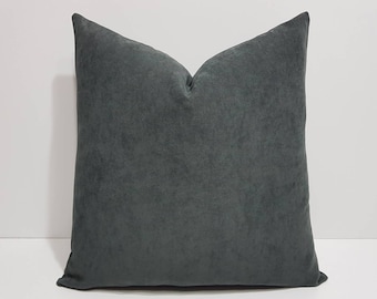 housse de coussin gris foncé, housse de coussin gris solide, housse de coussin gris foncé, coussins de canapé gris, kissenhülle, taie d'oreiller de ferme grise