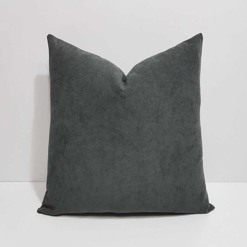 Dark gray pillow cover solid gray throw pillows dark gray Etsy