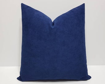 navy blue pillow covers, navy blue cushion cover, large blue sofa throw pillow case, farmhouse couch cushion, rectangle pillow cover