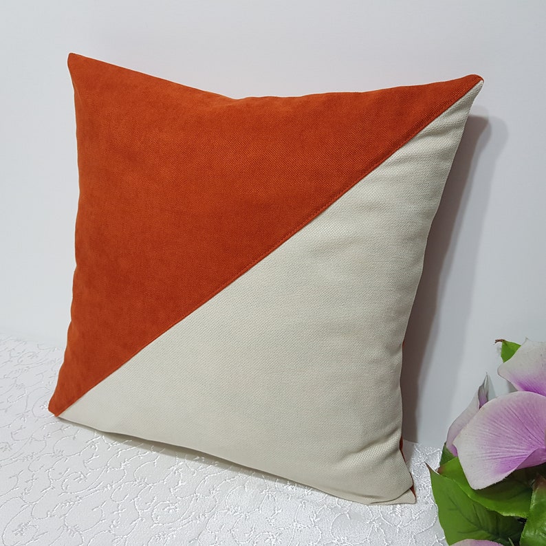 orange and cream cushions
