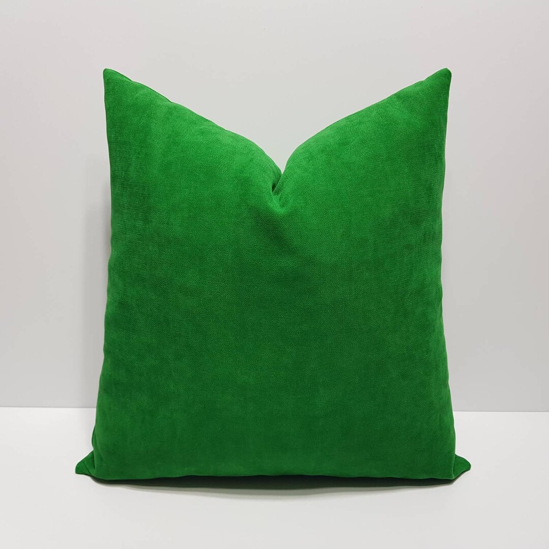 Green Pillow Cover Green Cushion Covers Solid Green Throw Etsy