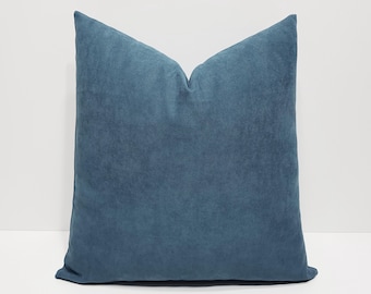 smokie blue pillow cover, solid blue throw cushion cover, sofa cushion cases, couch pillow cover, bed pillow cover, blue lumbar pillow case