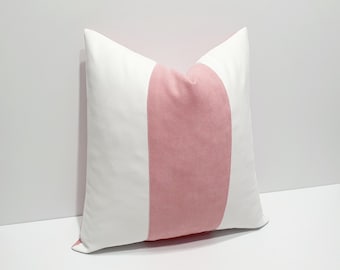baby pink and white pillow cover, decorative cushion cases, light pink designer pillow covers, sofa throw pillow case, pink home decor