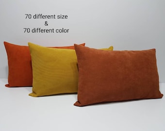 lumbar pillow cover, long cushion cover, large rectangle pillow cases, oblong bed pillow cover, mustard, orange, rust, pillow with zipper