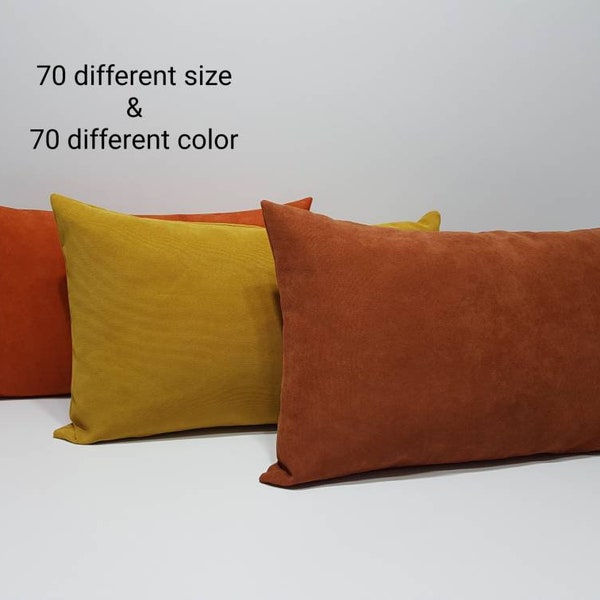 lumbar pillow cover, long cushion cover, large rectangle pillow cases, oblong bed pillow cover, mustard, orange, rust, pillow with zipper