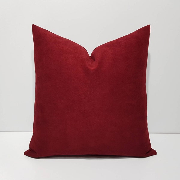Burgundy pillow cover, dark red throw pillow cases, Burgundy cushion cover, burgundy sofa pillow, 16x16, 18x18, 20x20, 22x22, 24x24, 26x26