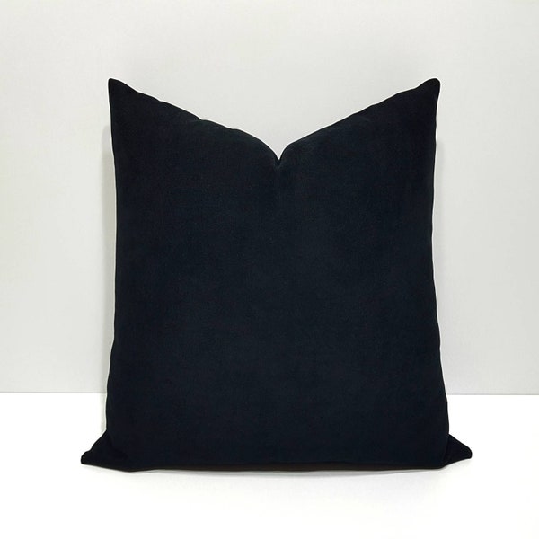 housse d’oreiller noire, housse de coussin noir massif, oreillers d’Halloween, housse d’oreiller de canapé, coussin de ferme noir, 24x24, 26x26, 28x28, 30x30