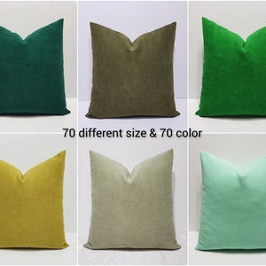 green pillow covers, green cushion cover, solid green throw pillow cover, farmhouse sofa cushion cases, green lumbar pillow case,