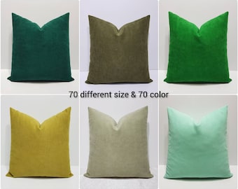 green pillow covers, green cushion cover, solid green throw pillow cover, farmhouse sofa cushions, green lumbar pillow case, couch pillows,