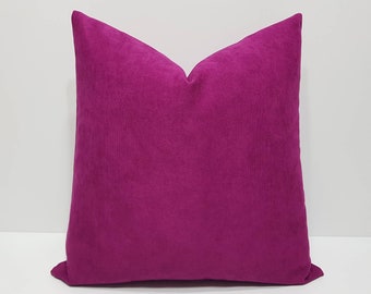 dark fuchsia throw pillow cover, sofa pillowcase, fuchsia couch cushion cover, bed lumbar cushion case