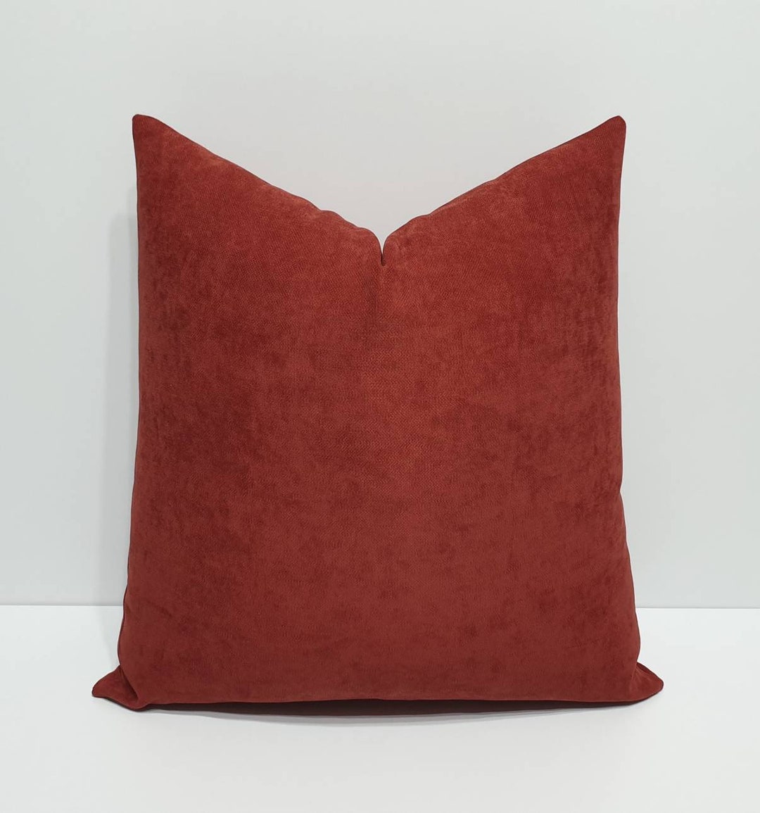 Burnt Red Pillow Cover, Dark Red Sofa Cushion Case, Cognac Cushion Case