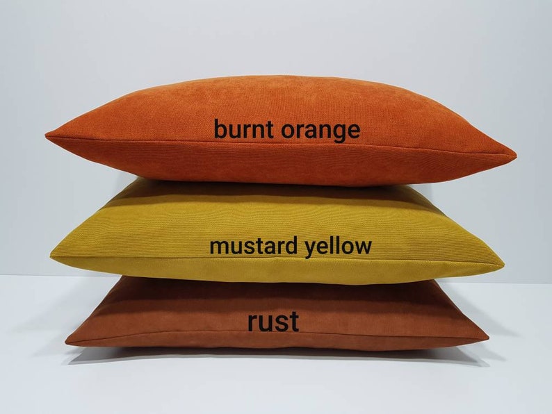 mustard 16x24 12x18 40x60 14x22 rust 30x50 12x20 orange lumbar pillow cover long cushion cover bed pillows solid throw pillows