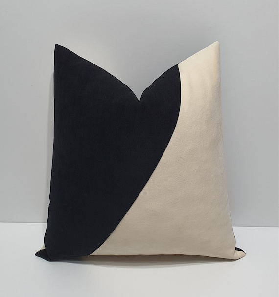Black and cream lumbar pillow deals