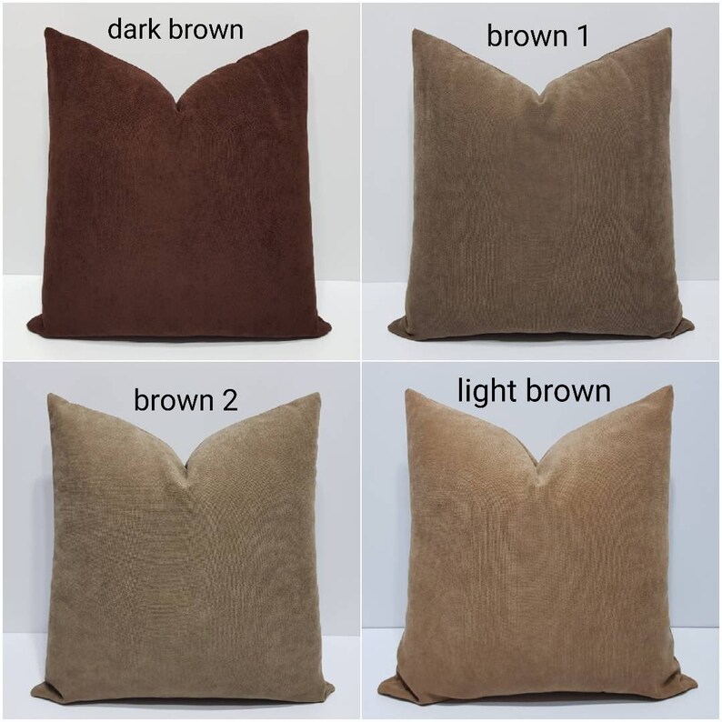 Large Pillow Covers Sofa Cushion Cover Brown Farmhouse Couch Etsy