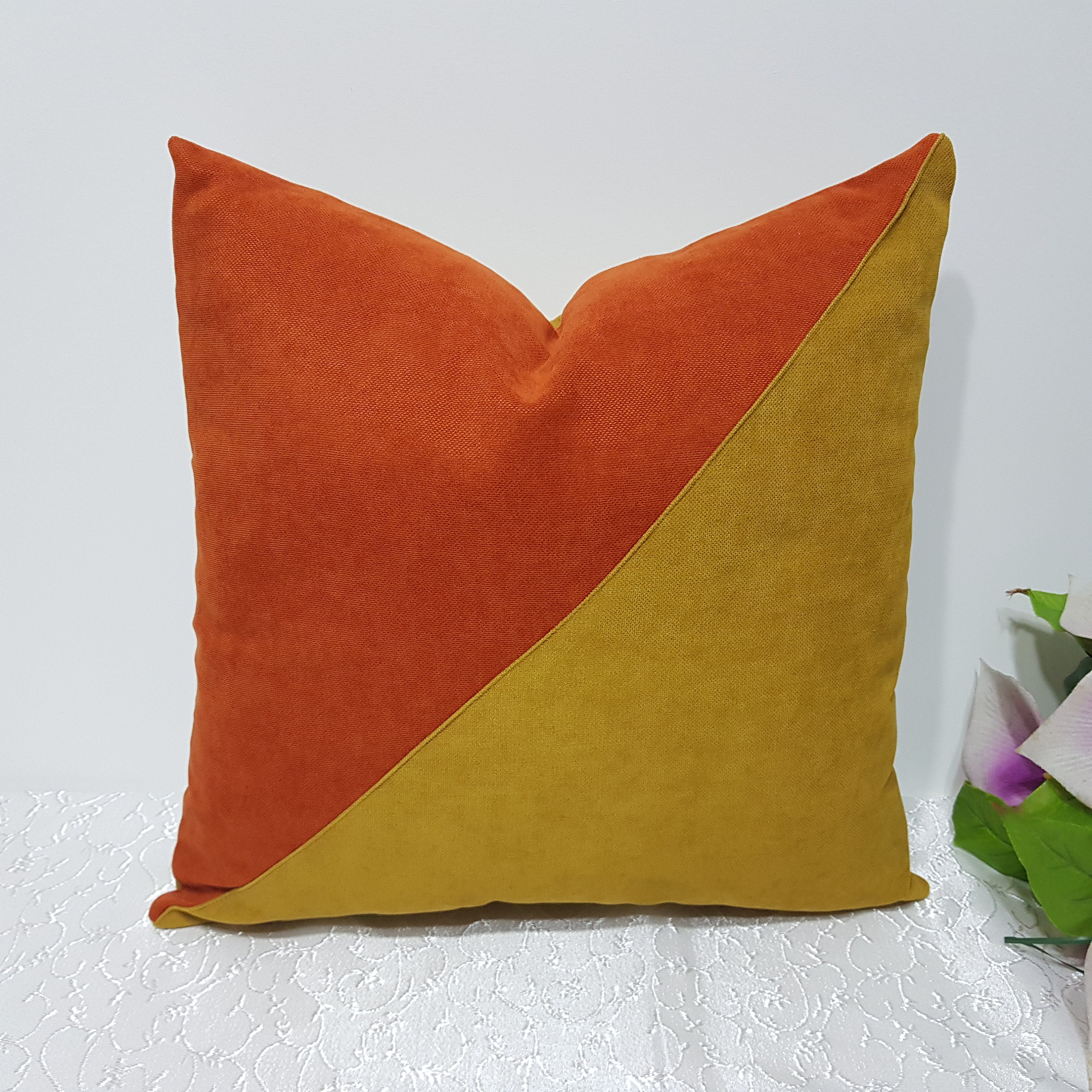 Burnt orange top pillow cases