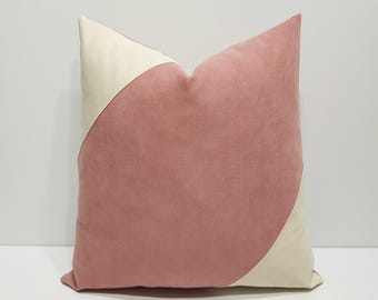 blush pink pillow cover, pink and cream pillow case, blush pink throw pillow cover, moder sofa cushions, luxury bed pillow cover