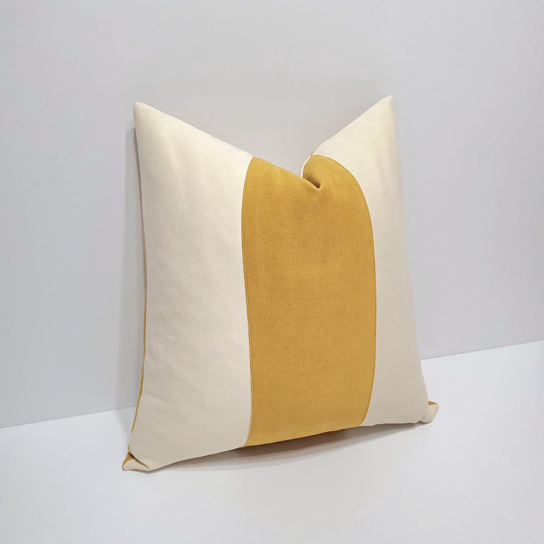 Federe Per Cuscini Bohémien 55x55 Cm – Set Da 2, Beige E Giallo, Con Nappe, Morbide E Decorative Per Divano E Letto - 2