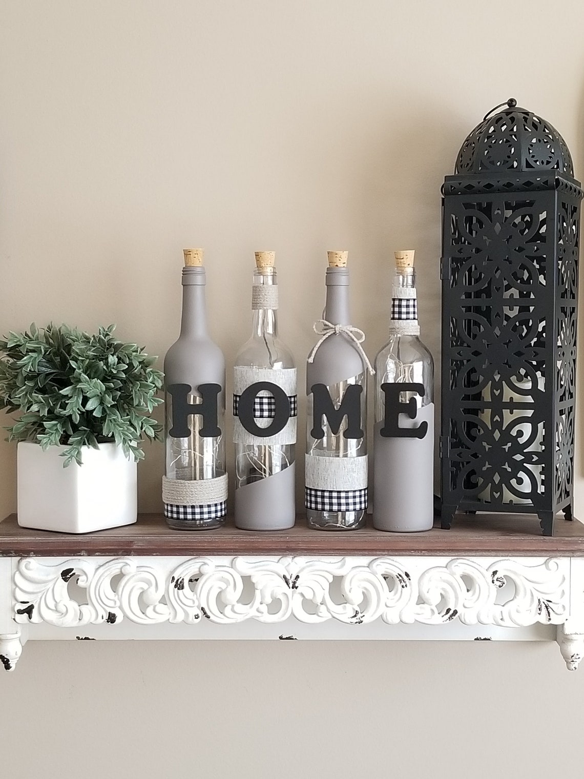 Wine Bottle Home Decor Etsy