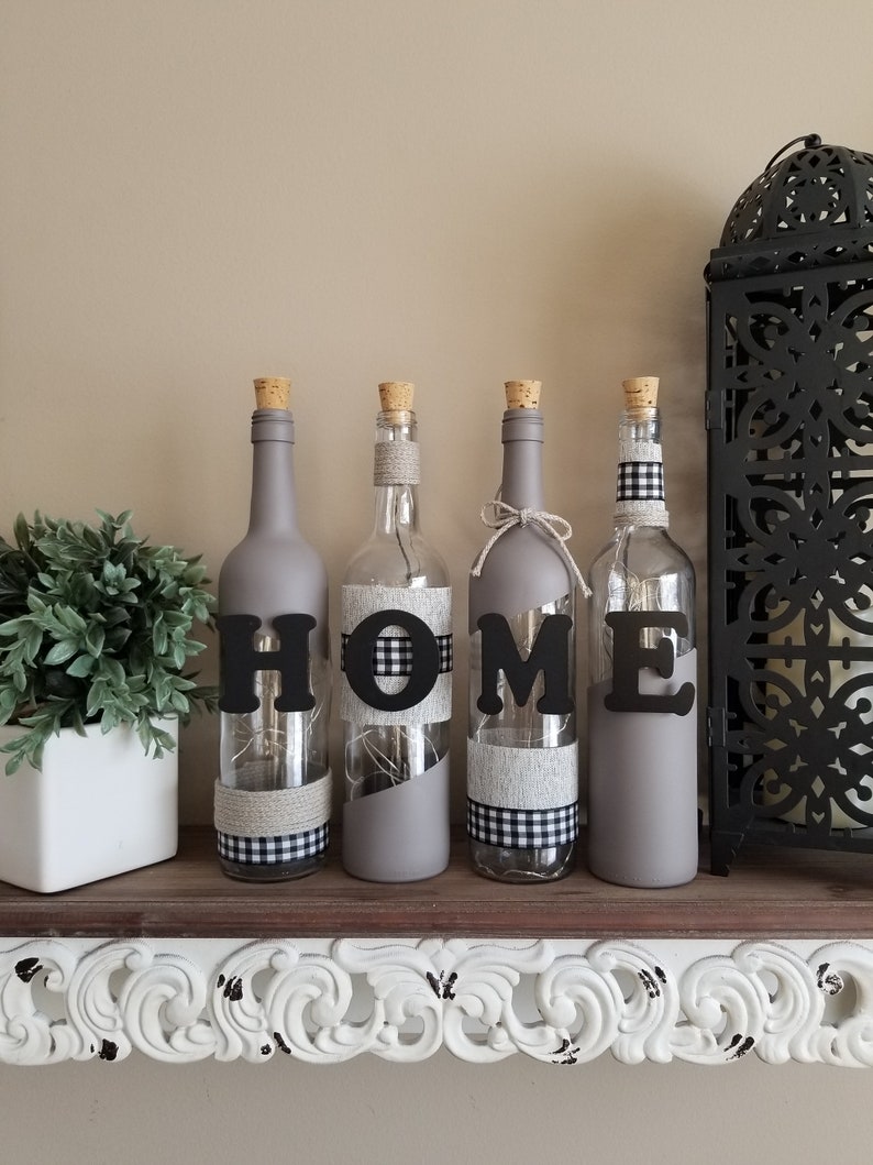 Wine Bottle Home Decor Etsy