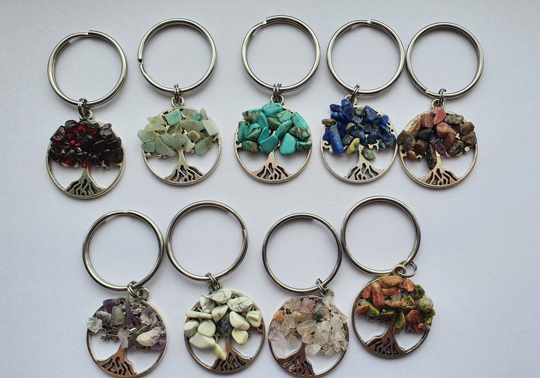 Tree of Life Keyrings, Healing, Tree of Life, Gems, Gift, Cute Gift ...