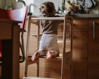 Kitchen, helper tower, Kitchen stool, Montessori kitchen tower, learning tower, lentrum, tour montessori, lentrum höhenverstellbar