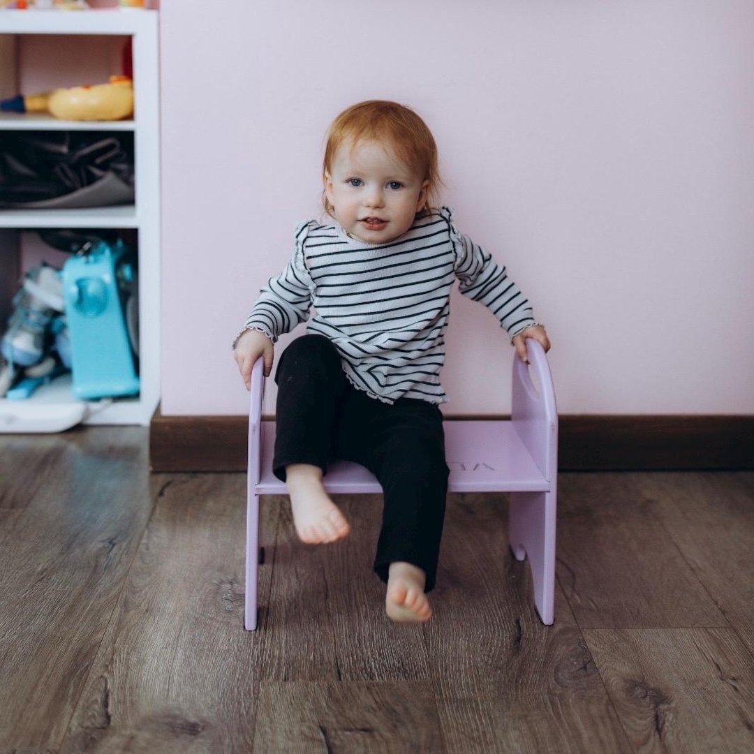 Custom Name Toddler Step Stool – Montessori Wooden Learning Stool, Kids ...