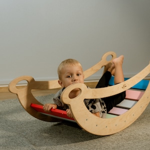 rocker, Rocking arch, arch rocker, Wooden rocker, montessori toys, montressori rocker, toddler indoor playset, rocking set spielzeug, frogy