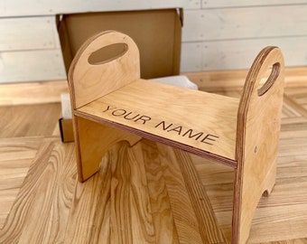 FREE DELIVERY, Personalized step stool for toddle, wood furniture for room, Gift for grandchild, stepping stool with name letters