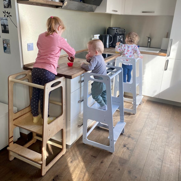 Kitchen, Helper tower, Montessori tower, learning tower, lentrum, toddler stool for kitchen, tour montessori, tour apprentissage