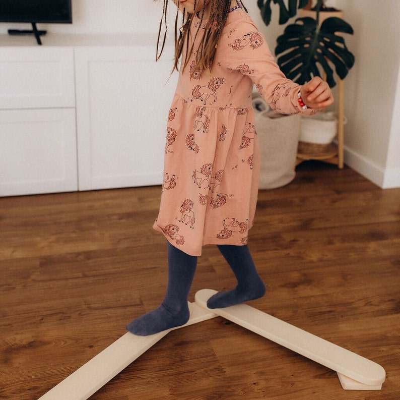 Wood balance beam for kids, Schwebebalken kinder, toddler balance beam, baby spielbogen holz, balacierbalken, kids activity, wood toy image 1